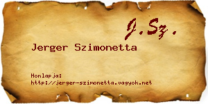 Jerger Szimonetta névjegykártya